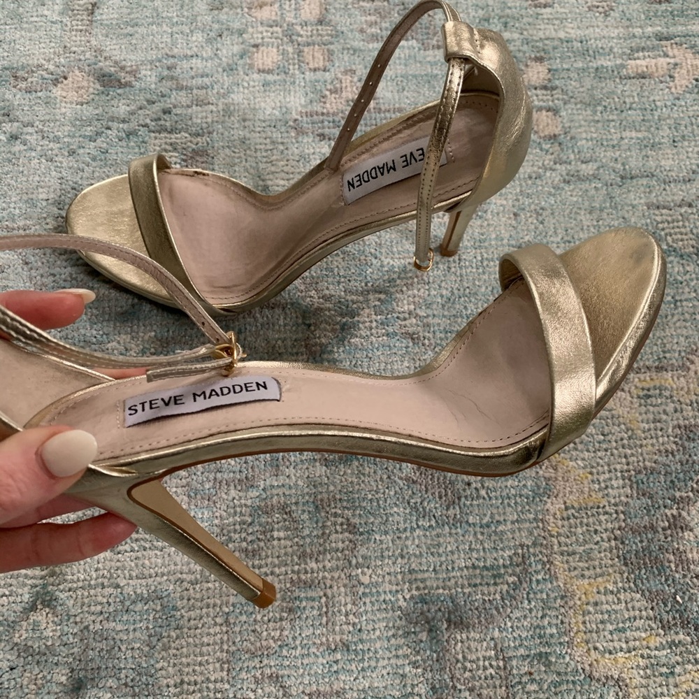 STEVE MADDEN STECY HEEL SOFT GOLD